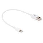 Mini Lightning Data Kabel 20 cm - Hvid